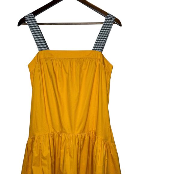 English Factory Shade High Low Midi Dress Gingham Strap Drop Waist size Small - Picture 2 of 7